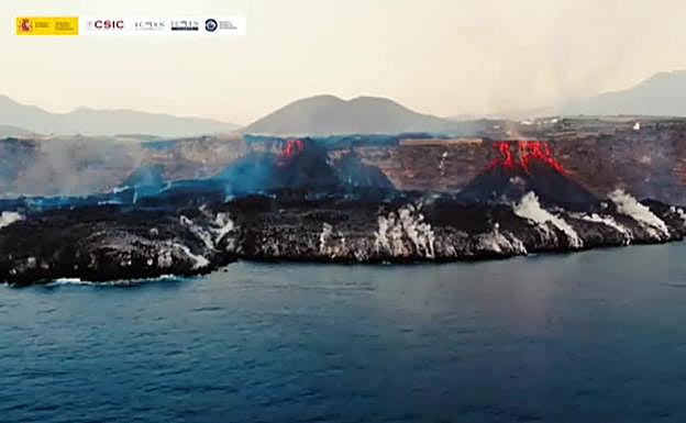 La lava del volcán supera ya una anchura de 1,2 kilómetros